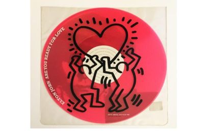 null KEITH HARING. ELTON JOHN "Are you Ready..". Picture disque. Impression sur disque...