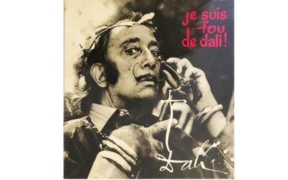 null SALVADOR DALI. "Je suis fou de Dali" Impression sur pochette disque 31 x 31...