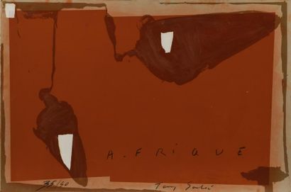 null Tony SOULIÉ (1955), L'Afrique, sérigraphie sur carton titrée, signée et numérotée...