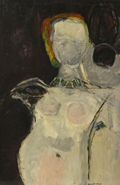 null Bernard DUFOUR (1922), Portrait, 1961, huile sur toile signée et datée en bas...