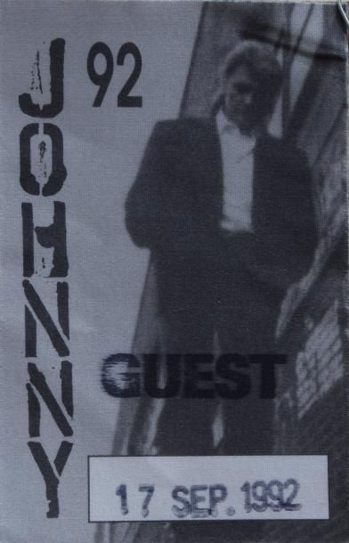 null GUEST PASS pour le concert de Johnny HALLYDAY du 17 septembre 1992 à Bercy.