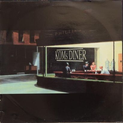 null EDWARD HOPPER. "Kom's Diner". Impression sur pochette disque 31 x 31 cm 
