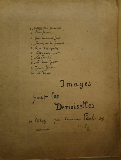null HERMANN PAUL : Images pour les Demoiselles. 10 lithographies en noir. Paris,...
