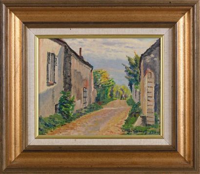 Gustave CARIOT (1872-1950) Gustave CARIOT (1872-1950), Rue de village, 1944, huile...