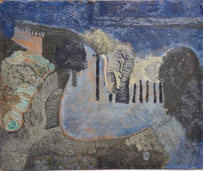 null Emmanuel GONDOUIN (1883-1934), paysage, huile sur panneau, non signé, étiquette...