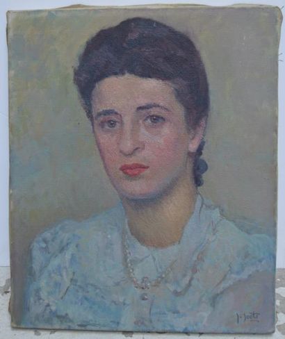null Jules JOETS (1884-1959), Portrait de Mademoiselle Jeannine Bouvard, huile sur...