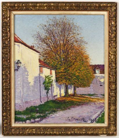 null Gustave CARIOT (1872-1950), Arbre à Périgny, 1903, huile sur toile signée et...