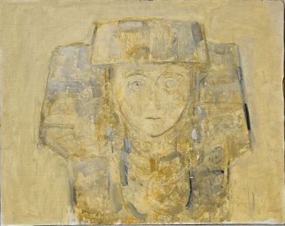 null Svetlin ROUSSEV (né en 1933), Femme à la coiffe, huile sur carton. 77 x 96 ...