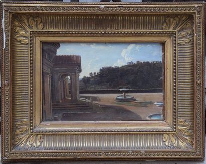 null Ecole FRANCAISE du XIX ème, Paysage, huile sur papier marouflé sur toile; signature...