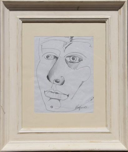 null Ladislas KIJNO (1921-2012), Portrait d'homme, dessin à la mine de plomb, signé...