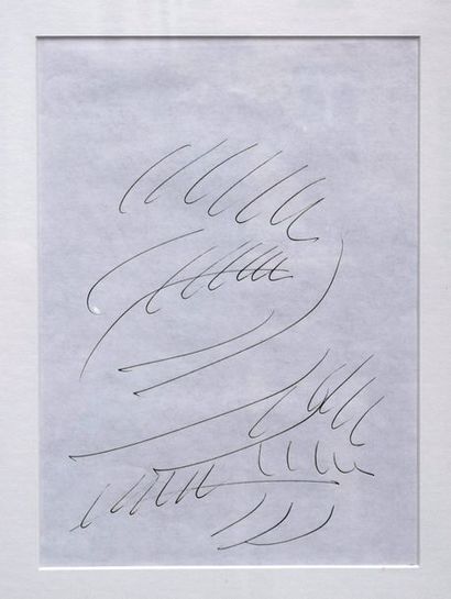 null Dora MAAR (1907-1997), Composition abstraite, dessin au feutre. Cachet d'atelier...