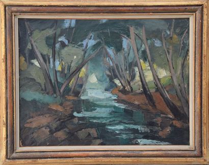 null Anders OSTERLIND (1887-1960), La rivière de Gargilesse, 1922, huile sur toile...