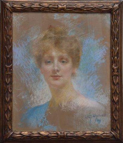 null Lucien LÉVY-DHURMER (1865-1953), Portrait de femme, 1899, pastel sur papier,...