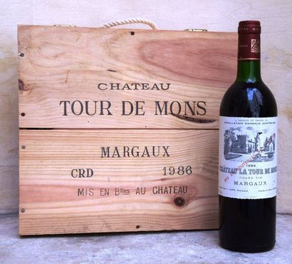 null 3 bouteilles CH. LA TOUR DE MONS, Margaux 1986 cb 