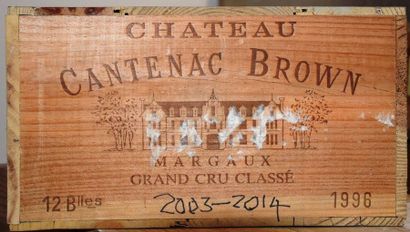 null 12 bouteilles CH. CANTENAC-BROWN, 3° cru Margaux 1996 cb 