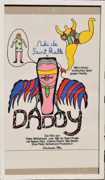 null NIKI de SAINT-PHALLE, Affiche originale du film "Daddy" 1973. 48 x 29 cm. (trace...