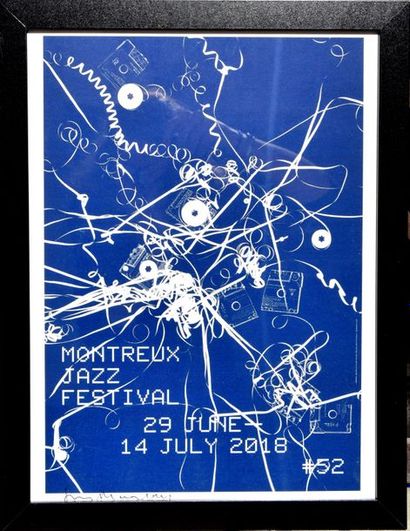 null CHRISTIAN MARCLAY, Affiche originale du Festival de jazz de Montreux. Signée....