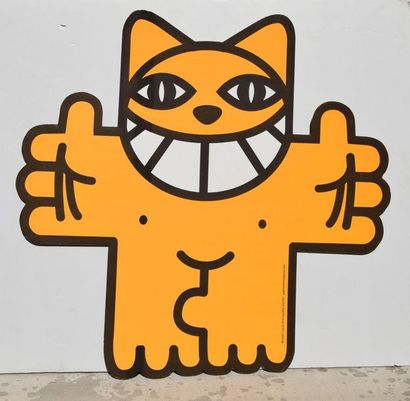 null M.CHAT, le Chat, impression sur carton découpé, édition pour la galerie Saltiel....