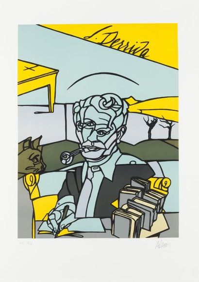 null Valerio ADAMI (né en 1935), Portrait de Derrida, 2014. Lithographie hors commerce...