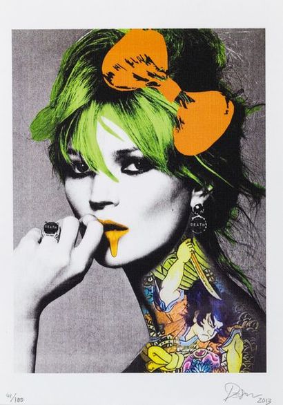 null DEATH NYC (XXIème), Kate Moss Tattoo, 2013, sérigraphie n°41/100. 30 x 21 c...