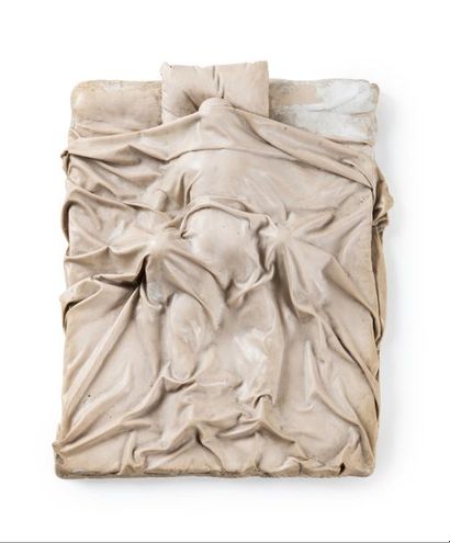 ASLAN (1930-2014) ASLAN (1930-2014), couple au lit, sculpture en résine. Haut. :...