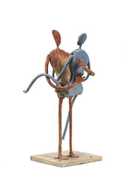 Louis CANE (né en 1943), Louis CANE (né en 1943), Couple, Bronze peint polychrome,... Gazette Drouot