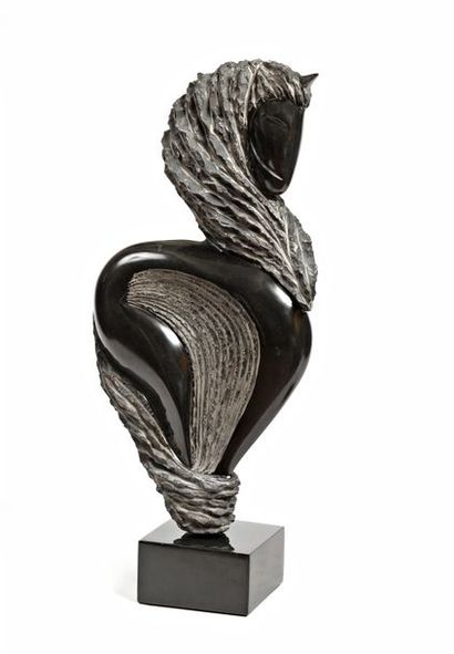 null Marian SAVA (XX-XXI ème), "Andalou", 2014, marbre noir belge. Haut.: 67 cm.