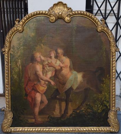 null Ecole AUTRICHIENNE vers 1700, Pélée confiant Achille au centaure Chiron, toile...
