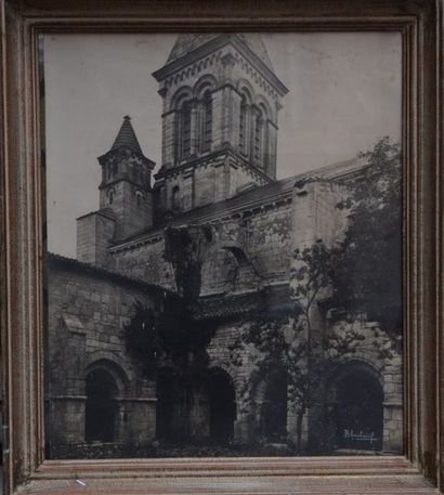 null Photographe J.E AUCLAIR (XX ème), Abbaye de Nieul sur l'Autise en Vendée, tirage...