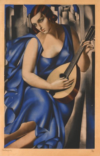 Tamara de LEMPICKA (1898-1980) Tamara de LEMPICKA (1898-1980), Femme à la mandoline,...