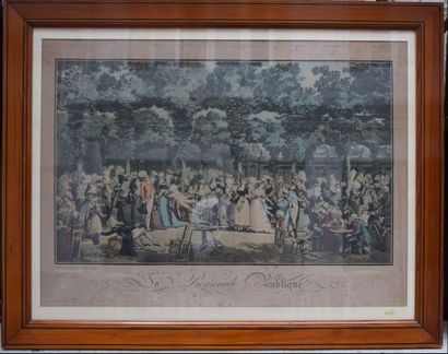 null Philibert-Louis DEBUCOURT (1755-1832), La Promenade publique, 1792, gravure...