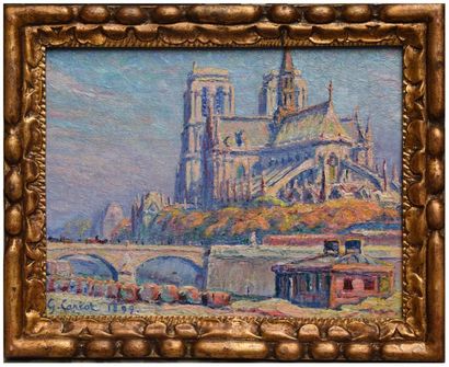 null Gustave CARIOT (1872-1950), Notre Dame de Paris, 1899, vers 10h1/2, huile sur...