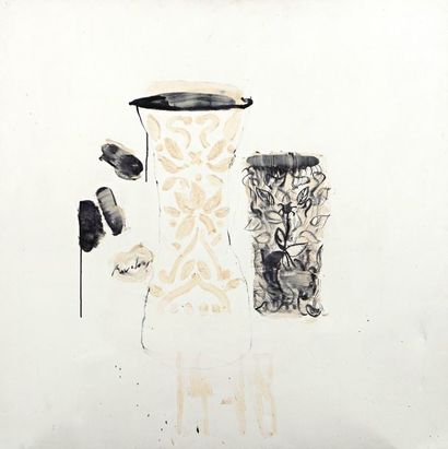null Pierre FAUCHER (né en 1960), Composition aux vases, 1989, huile sur toile signée....
