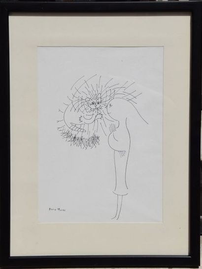 null Dora MAAR (1907-1997), Sans titre, dessin à l'encre, signé en bas à gauche....