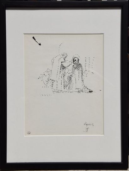 null Dora MAAR (1907-1997), Sans titre, dessin à l'encre. Cachet d'atelier, monogrammé...