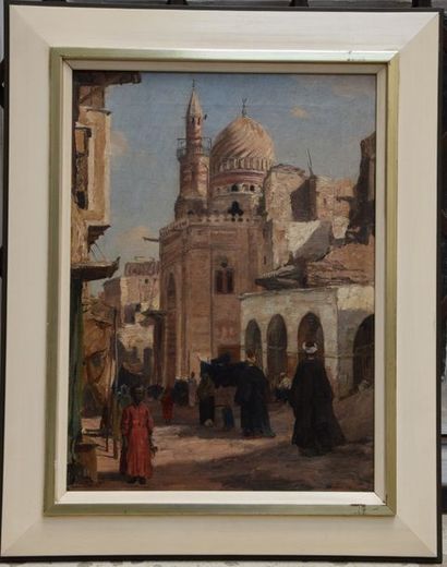 null Georg MACCO (1863-1933), Ville d'Orient, huile signée. 60 x 49 cm.