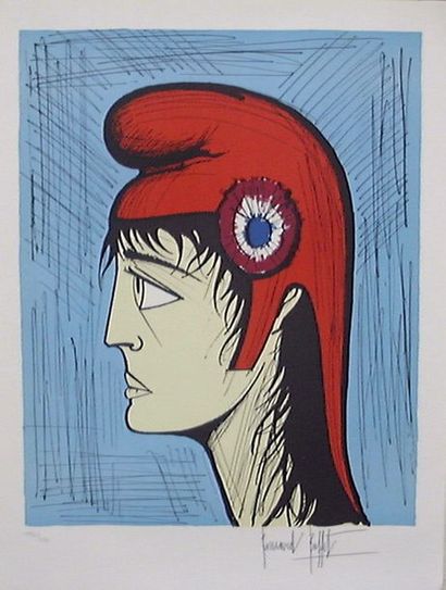 null Bernard BUFFET (1928-1999), Marianne, lithographie encadrée. 76 x 56 cm.