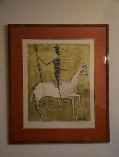 null Max FABRE (né en 1928), Don Quichotte, lithographie signée, dédicacée et n°59/130....