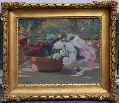 null Charles MARTIN SAUVAIGO (1881-1970), Bouquet de fleurs, huile sur panneau signée....