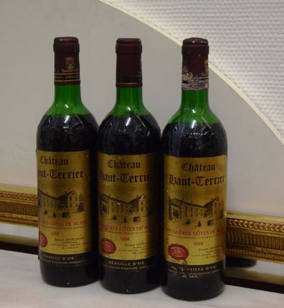 null 3 bouteilles CH. HAUT TERRIER Première côte de Blaye 1988 (ela, elt; MB) 