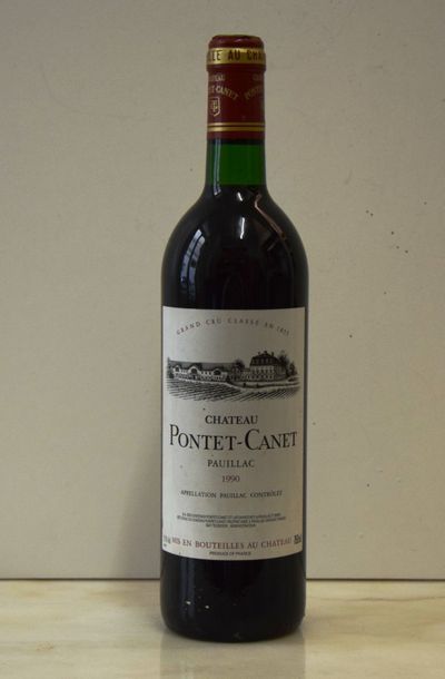 null 1 bouteille CH. PONTET-CANET, 5° cru Pauillac 1990 