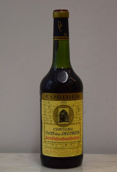 null 1 bouteille CH. CLOS DES JACOBINS, Grand Cru St-Emilion 1964 (TLB) 