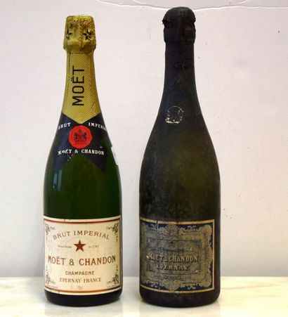 null 2 bouteilles CHAMPAGNE Moët & Chandon (1 Brut Impérial années 70/80, 1 bouteille...