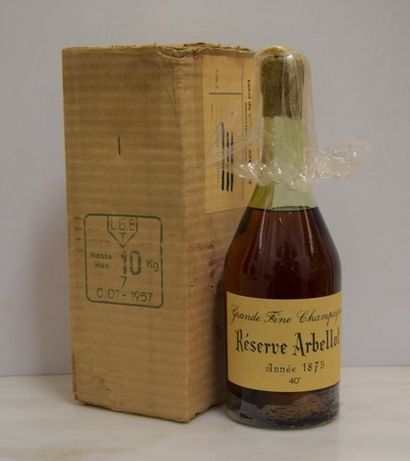 null 1 RARE bouteille COGNAC Grande Fine Champagne Réserve Arbellot 1875. (Dans son...