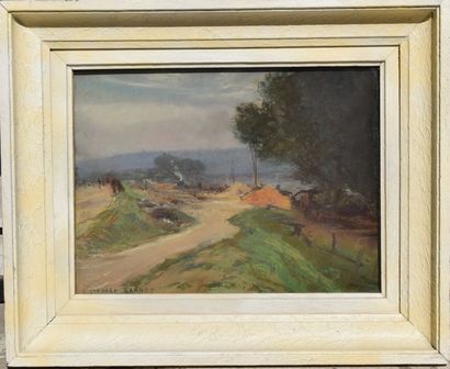 null André SAINT-FARE GARNOT (XIX-XX), Paysage, pastel signé. 25 x 34 cm.