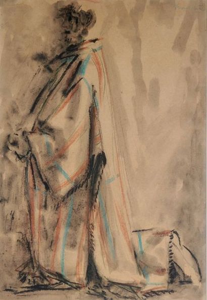null MANZU Giacomo (1908-1991), "Studio per un Cardinale", peinture, SBD, circa 1980,...