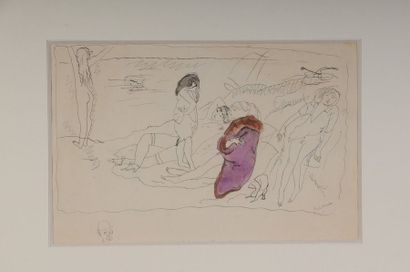 null PASCIN Jules (1885-1930), "Femmes", encre et aquarelle, circa 1925, 20 x 31...