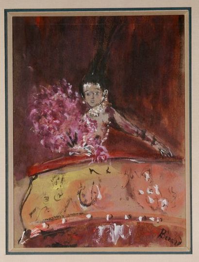 BERARD Christian Jacques (1902-1949), "Femme au balcon", Gouache, Circa 1930, SBD,...