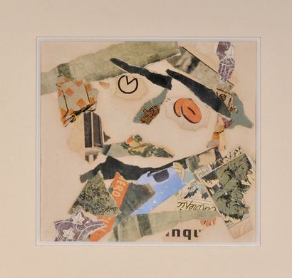 null CHAISSAC Gaston (1910-1964), "Composition à une tête", Collage de papiers d'illustrés...