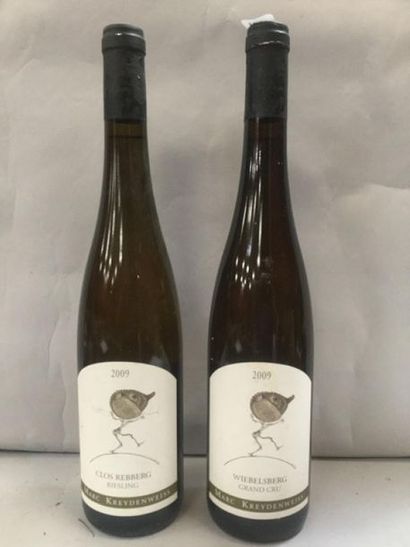 null Lot de 9 bt comprenant 5 bt RIESLING - WIEDELSBERG GC - 2009 et 4 bt RIESLING...